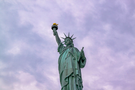 Beautiful view isolated Statue of Liberty. Liberty Island in New York. Harbor in New York.のeditorial素材