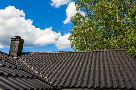 Blue sky background. Beautiful backgrounds.の写真素材