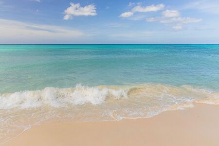 Amazing beauty Eagle Beach of Aruba Island. Caribbean sea beach. Beautiful nature background.の写真素材