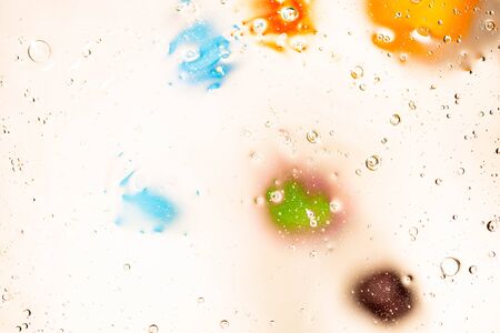 Close up view red, white, orange, blue, yellow colorful abstract design, texture. Beautiful backgrounds.の写真素材