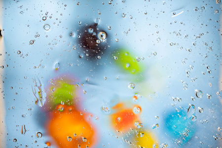 Red, orange, blue, yellow, black colorful abstract design, texture. Beautiful backgrounds.