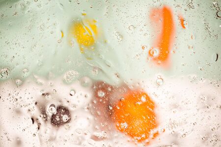 Green, orange, yellow colorful abstract design, texture. Beautiful backgrounds.の写真素材