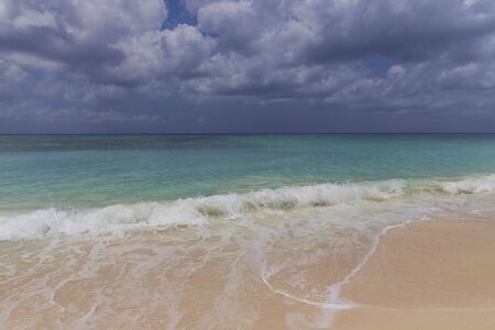 Amazing beauty Caribbean sea beach. Eagle beach Aruba island. Beautiful nature background.の写真素材