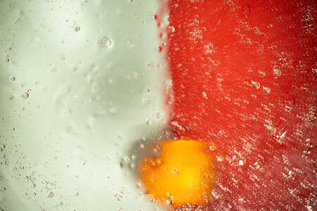 Green, orange, yellow colorful abstract design, texture. Beautiful backgrounds.の写真素材