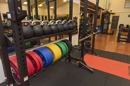 Beautiful view of well equipped fitness center. Healthy lifestyle concept. Enkoping. Sweden 02/10/2019のeditorial素材