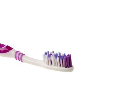 Toothbrush close up view isolated on white background.Health care conceptの写真素材