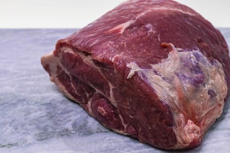 Close up view of raw pork meat isolated. Food concept.の写真素材