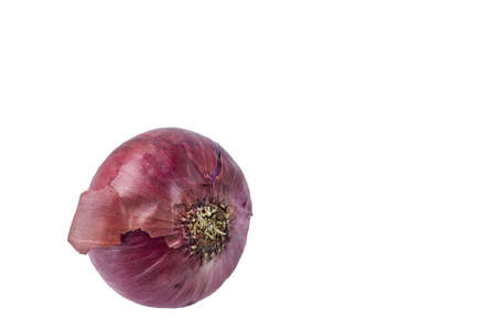 Close up view of red onion isolated on white background. Vegetables concept.の写真素材