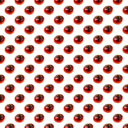 View of pattern of ripe red tomato isolated on white background. Organic vegetables concept.の写真素材