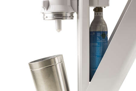 Close up inside view of sodastream machine. Sweden. Uppsala. 05/04/2021.のeditorial素材