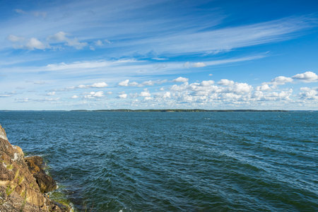 Beautiful view of coast line of Baltic sea. Gorgeous nature landscape backgrounds. Sweden.の写真素材