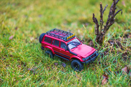 Beautiful view of RC model car. Free time Children and adults concept.の写真素材