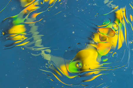 Beautiful view of blue, green, yellow abstract design, texture.の写真素材