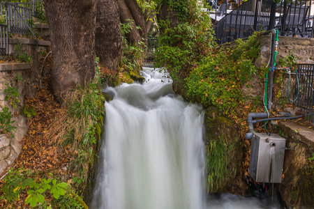 Gorgeous view of famous Edessa waterfalls. Beautiful nature backgrounds. Greece.の写真素材