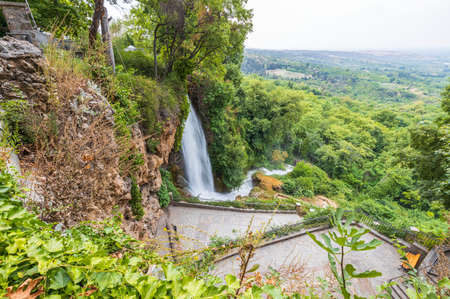 Gorgeous view of famous Edessa waterfalls. Beautiful nature backgrounds. Greece.の写真素材