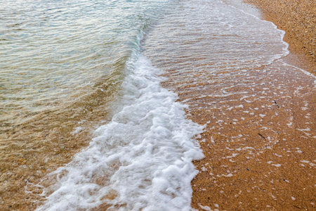 Beautiful sand beach and turquoise water sea. Greece. Amazing backgrounds.