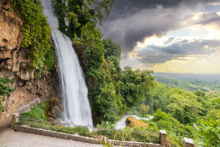 Beautiful view of famous Edessa waterfalls. Greece.の写真素材