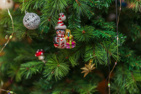 Beautiful view of colorful Christmas decorations on Christmas tree. Sweden.の写真素材