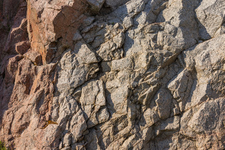 Close-up view of granite texture of mountain in Sweden.の写真素材