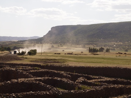 dust clouds in alpine ethiopiaの写真素材
