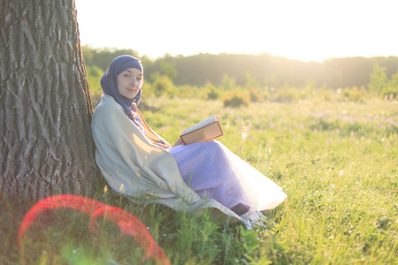 Reading Outsideの写真素材