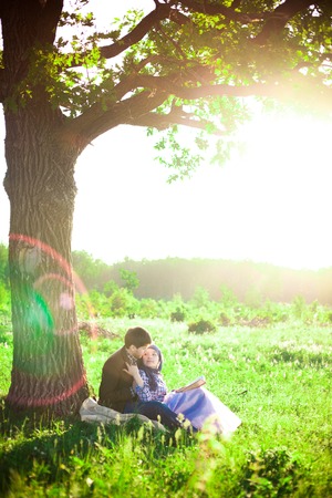 Couple in natureの写真素材