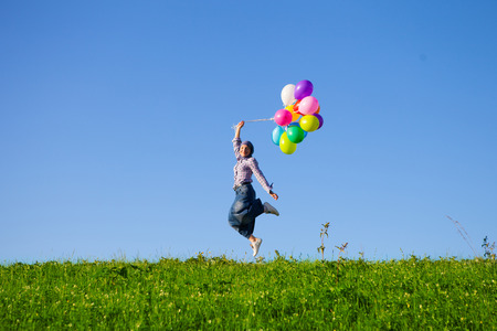 Girl With Balllonsの写真素材