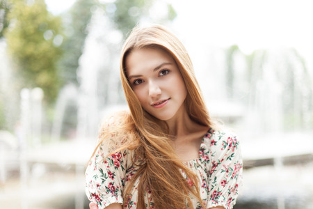 woman in parkの写真素材