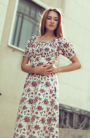 woman in cityの写真素材