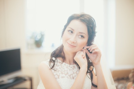 Bride is Getting Ready For Ceremonyの写真素材