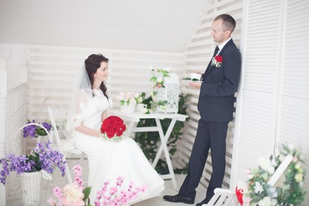 Happily couple marriedの写真素材