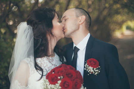 Portrait of beautiful loving coupleの写真素材