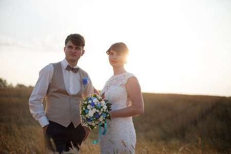 Newlyweds on Wedding Day. Bride and Groom.の写真素材
