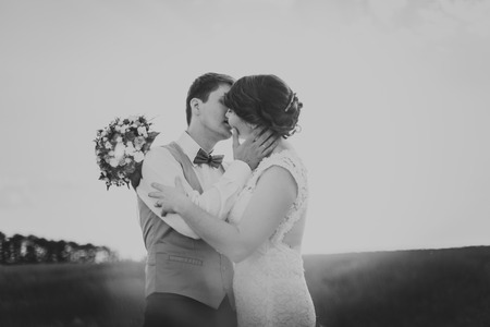Newlyweds on Wedding Day. Bride and Groom.の写真素材