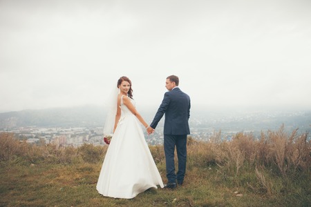 Husband and Wife on Wedding Dayの写真素材