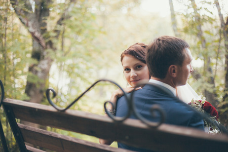 Husband and Wife on Wedding Dayの写真素材