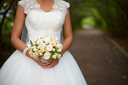 Beautiful bride. Wedding Day. Beautiful Happy womanの写真素材