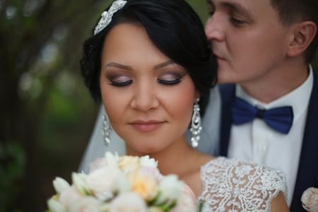 Newlyweds on Wedding Day. Bride and Groom.の写真素材