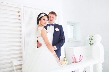 Newlyweds on Wedding Day. Bride and Groom.の写真素材