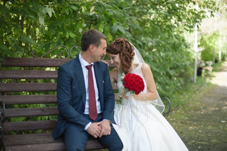 Husband and Wife on Wedding Dayの写真素材