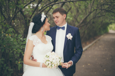 Newlyweds on Wedding Day. Bride and Groom.の写真素材
