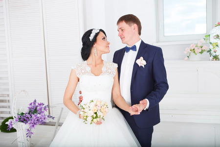 Newlyweds on Wedding Day. Bride and Groom.の写真素材