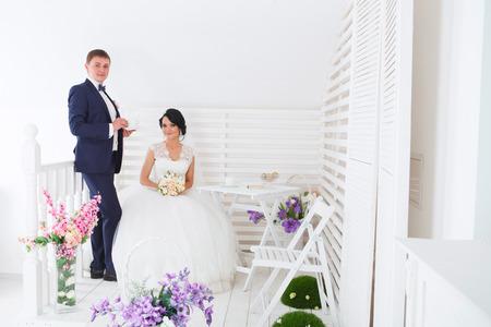 Newlyweds on Wedding Day. Bride and Groom.の写真素材