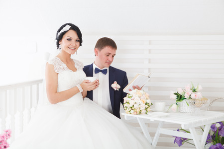 Newlyweds on Wedding Day. Bride and Groom.の写真素材
