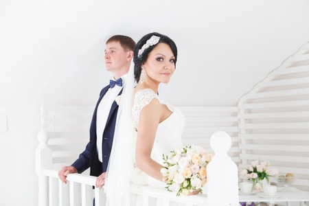 Newlyweds on Wedding Day. Bride and Groom.の写真素材