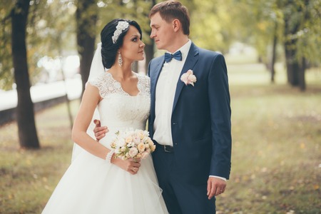 Newlyweds on Wedding Day. Bride and Groom.の写真素材