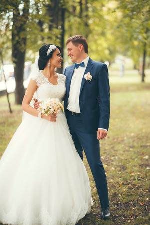 Newlyweds on Wedding Day. Bride and Groom.の写真素材