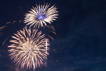 Brightly colorful fireworks and salute of various colorsの写真素材