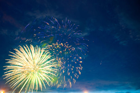 Fireworks on night.