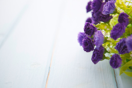Spring Blossom flowers over clear wood background.の写真素材